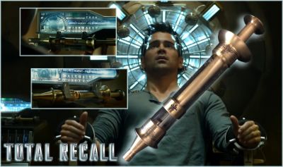 Recall Syringe
A factory worker, Douglas Quaid, begins to suspect that he is a spy after visiting Recall, a company that provides its clients with implanted fake memories of a life they would like to have led goes wrong and he finds himself on the run. From the 2012 Sci-fi film Total Recall; This syringe was used to inject Quaid with the secret agent memories he wanted from his visit to Recall.
Keywords: Recall Syringe