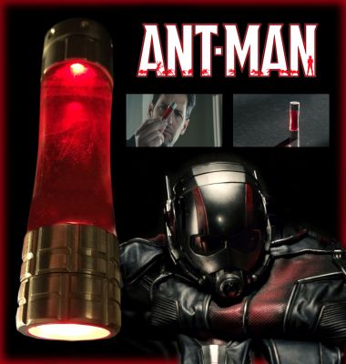 Pym Shrinking Serum
Armed with a super-suit with the astonishing ability to shrink in scale but increase in strength, cat burglar Scott Lang must embrace his inner hero and help his mentor, Dr. Hank Pym, plan and pull off a heist that will save the world. From the 2015 Marvel film Ant-Man, this is Ant-manâ€™s hero light up Pym shrinking serum. To achieve his super miniature scale he must wear a special suit armed with the secret serum; this prop has two lights that are still functional with a magnet on one end so it would not move during filming. The serum can be seen several times along with the beginning scenes when itâ€™s sat on the desk top.
Keywords: Pym Shrinking Serum